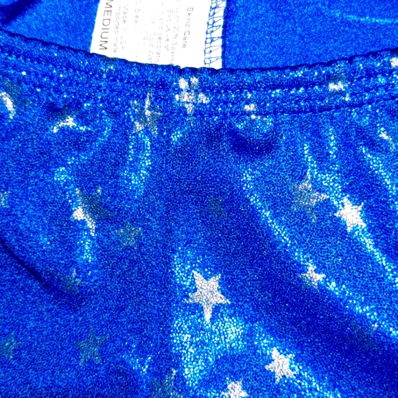 Bright blue and silver star shorts - Picture 2 of 3